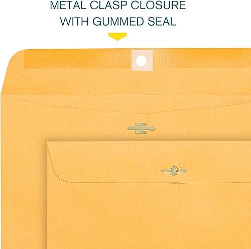 Miniatura 4 de Sobres de cierre  Sobres de catálogo de papel kraft marrón de 10 x 15 pulgadas con cierre de cierre y sello engomado, sobres de papel pesado de 28