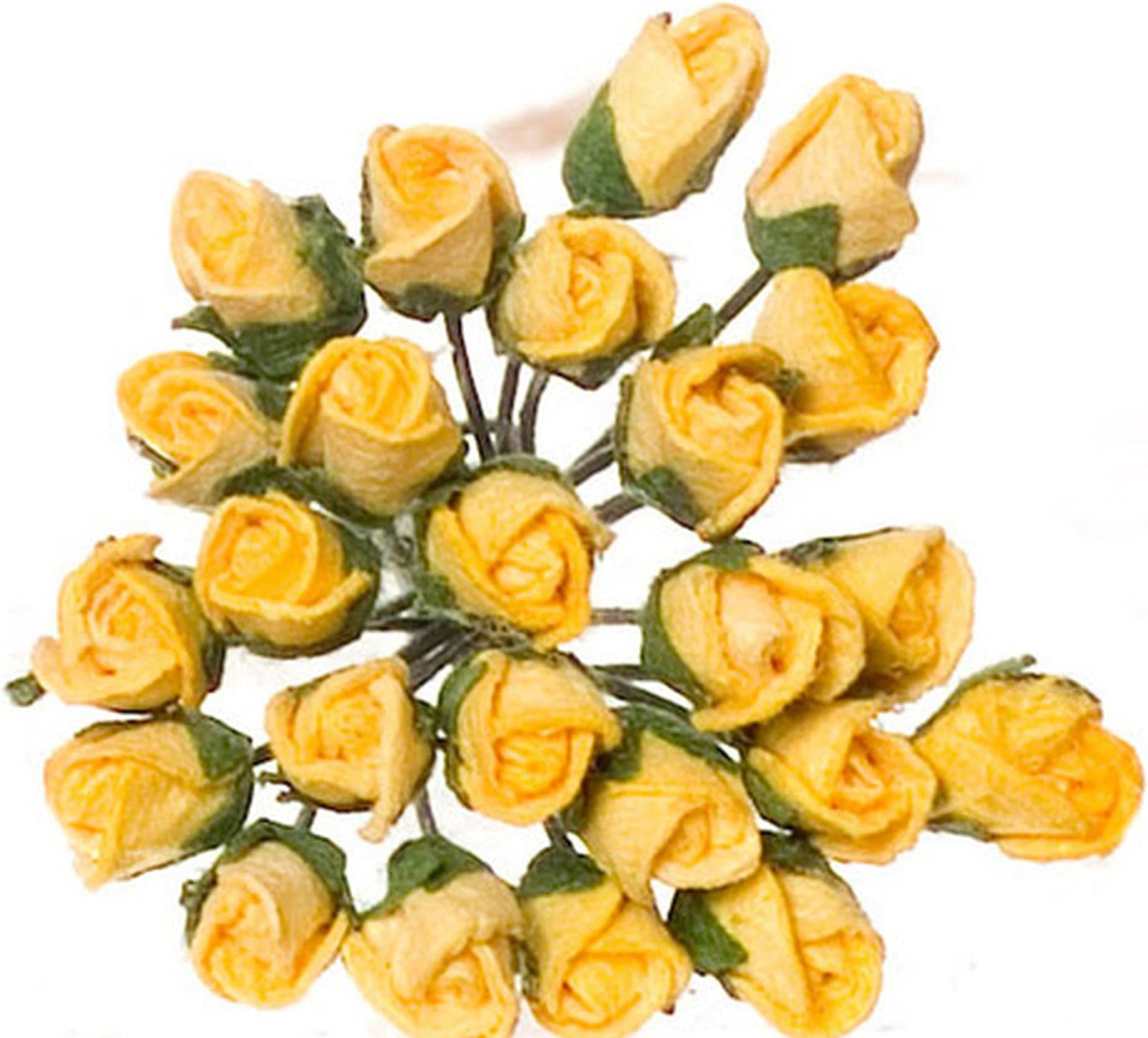 Silvia Leiner Dollhouse Miniature Artisan Half Open Dozen Yellow Roses by Falcon Miniatures