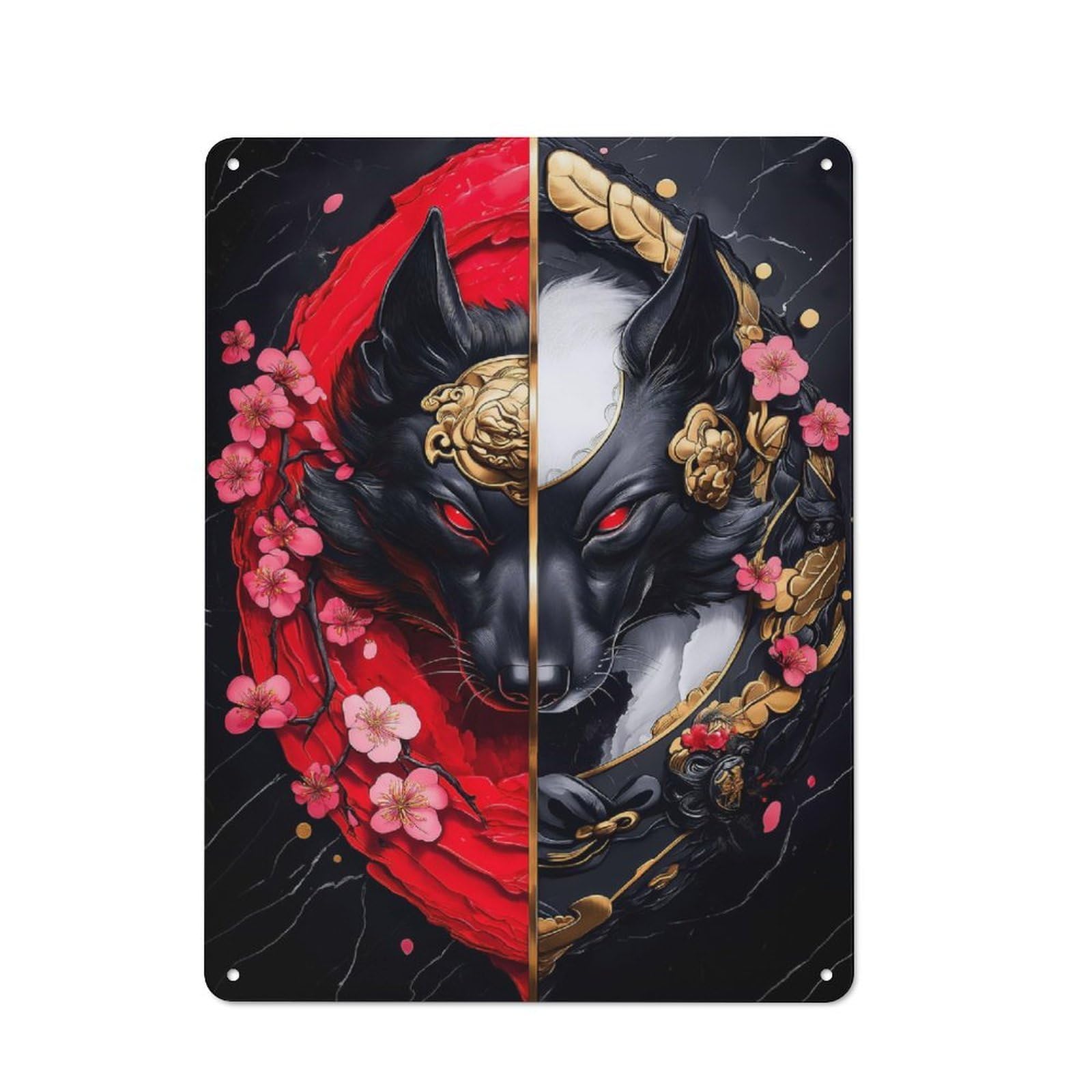 Old Fashioned Yin Yang Dachshund Dog Art Decorative Tin Sign 40x30cm, Nostalgic Wall Art for Bedroom, Office, Home Bar Or Dining Room