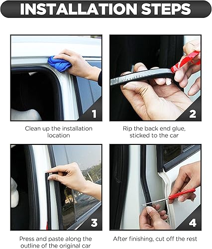 Miniatura 3 de AOCISKA Tira de sellado de puerta de automóvil en forma de L, universal para puerta de automóvil, impermeable, insonorizada, para automóvil, camión,