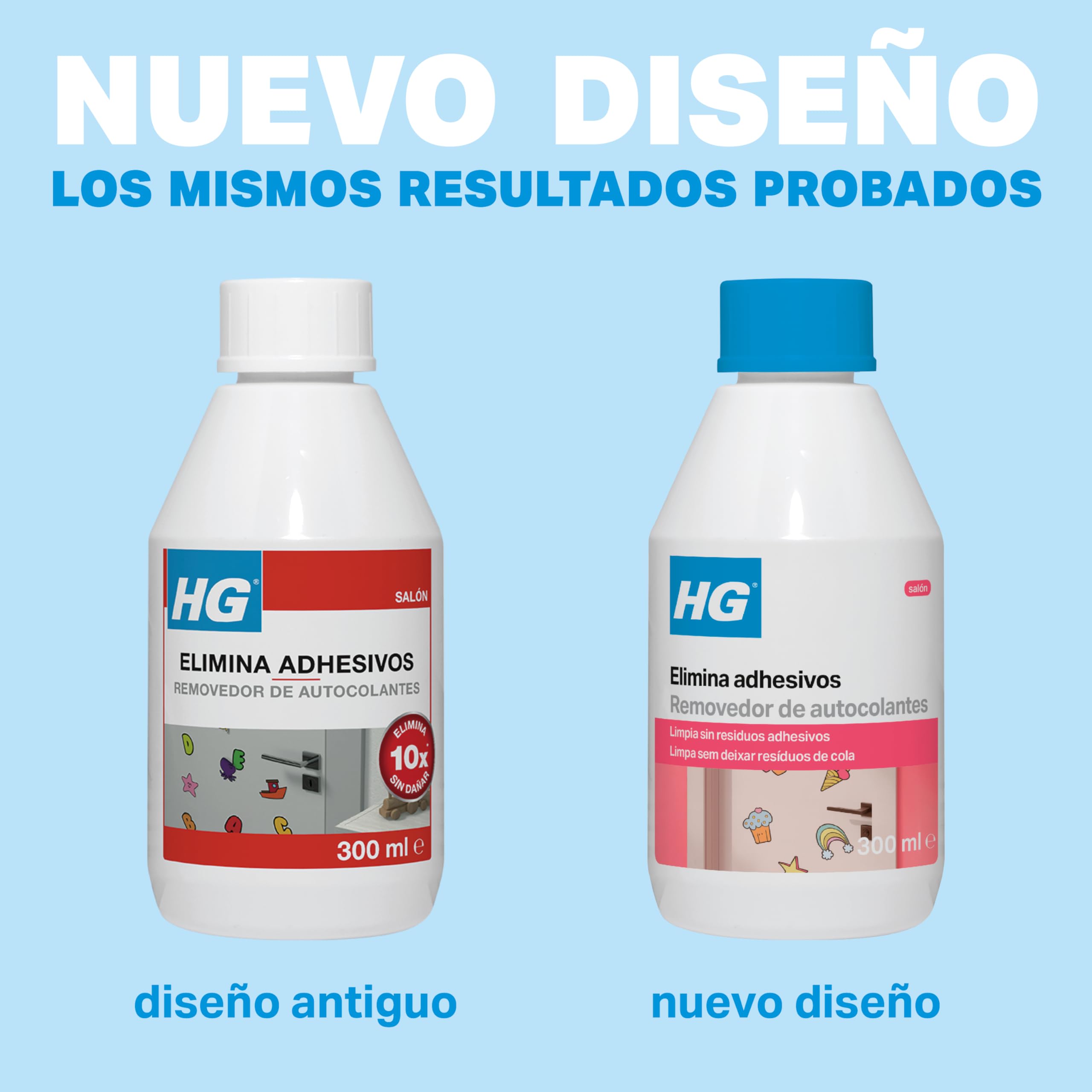 HG Elimina Adhesivos, Eliminador de Residuos y Pegamento, Producto de Limpieza para Eliminar Pegamento, Alquitrán, Grasa y Aceite - 300ml