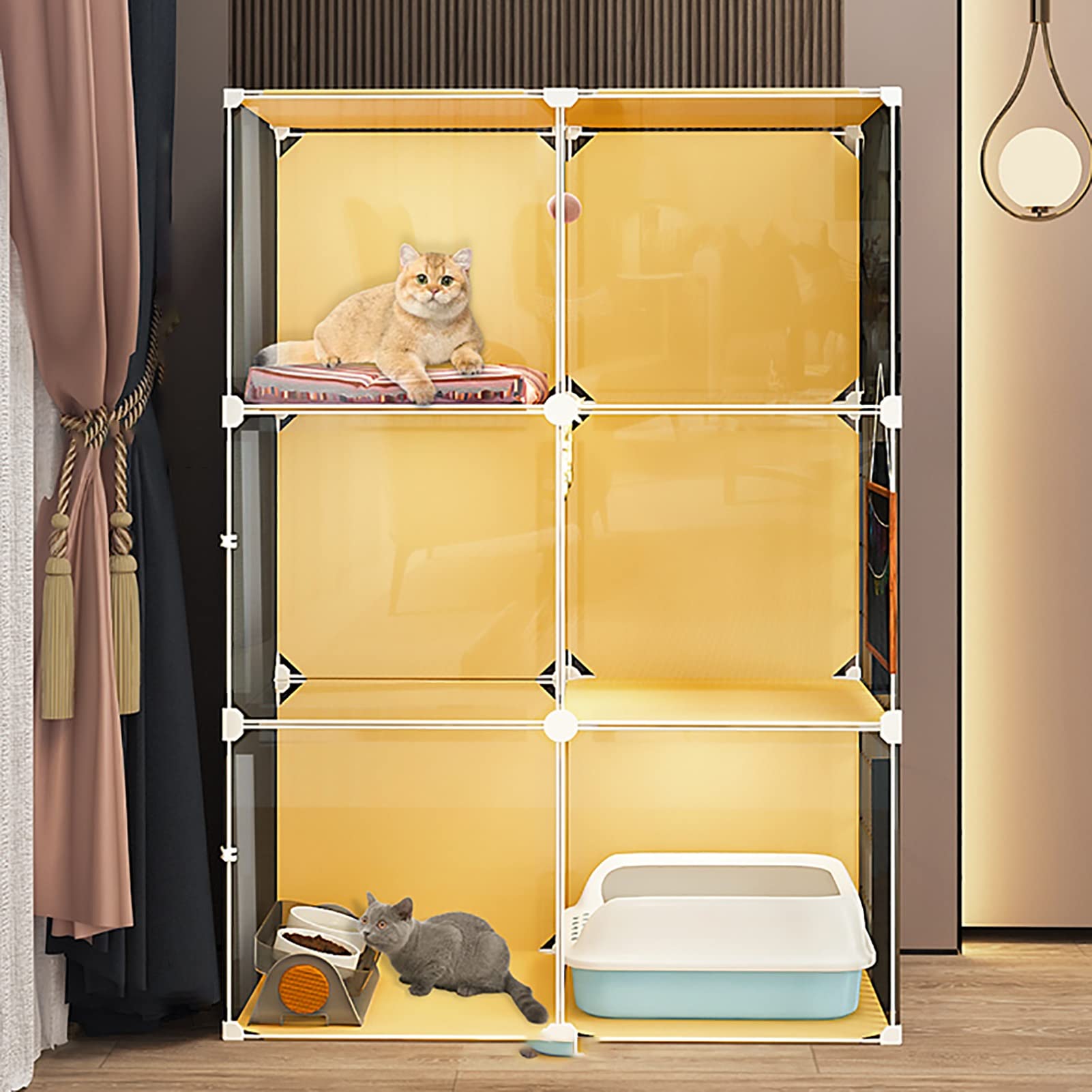 Maison pour chat transparente et spacieuse, armoire panoramique pour le jeu des chatons