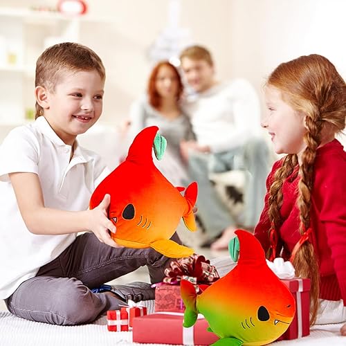 Miniatura 6 de Lindo juguete de peluche de tiburón, 9 pulgadas, con temática de mango y tiburón, fruta del océano, súper suave y lindo, almohada para decoración de