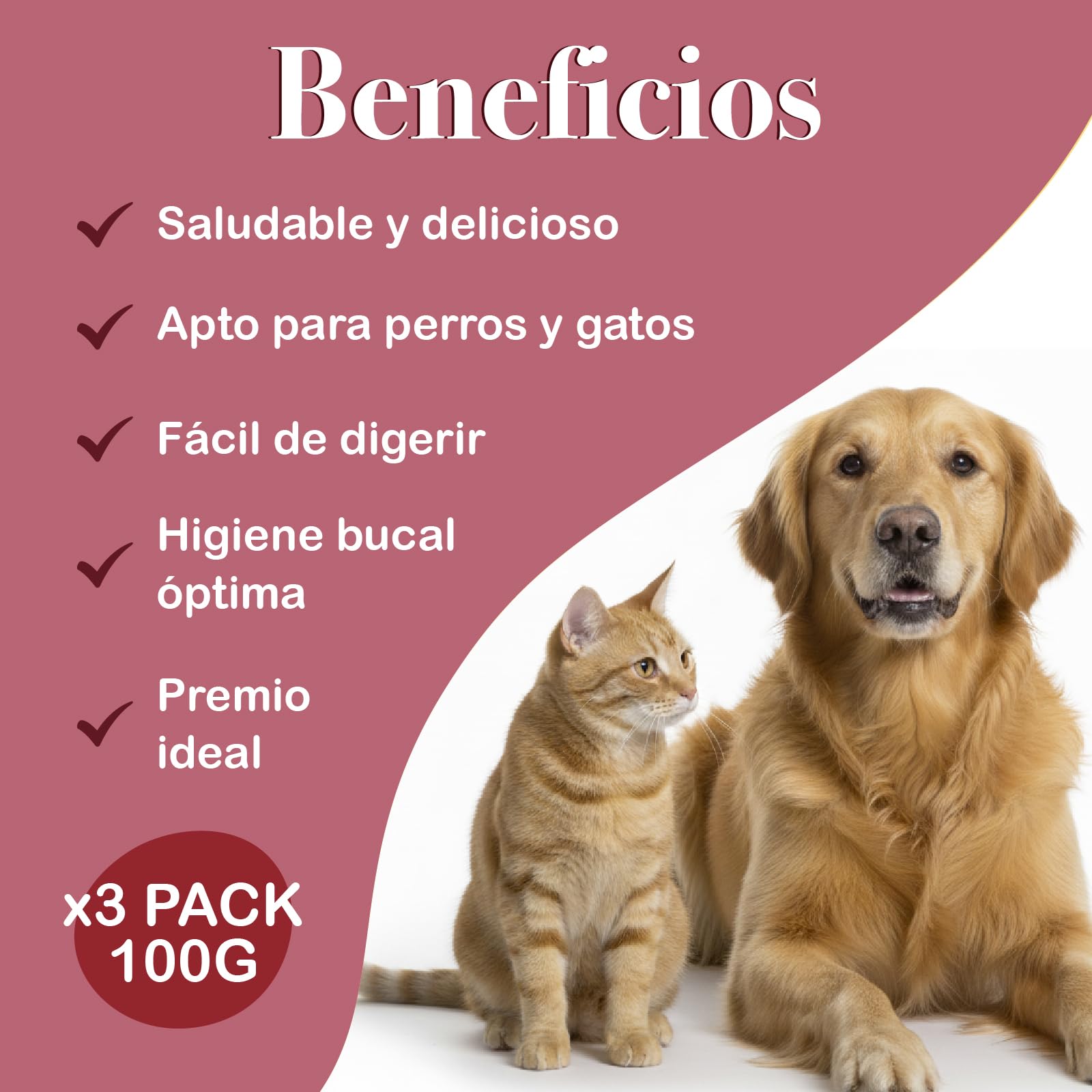 QUINDU'S - Morsi di carne di manzo disidratati per cani e gatti (100 g x 3) | Snack naturale con proteine e sostanze nutritive | Integratore alimentare per pelle e pelliccia | Dieta Barf | Gusto Bue