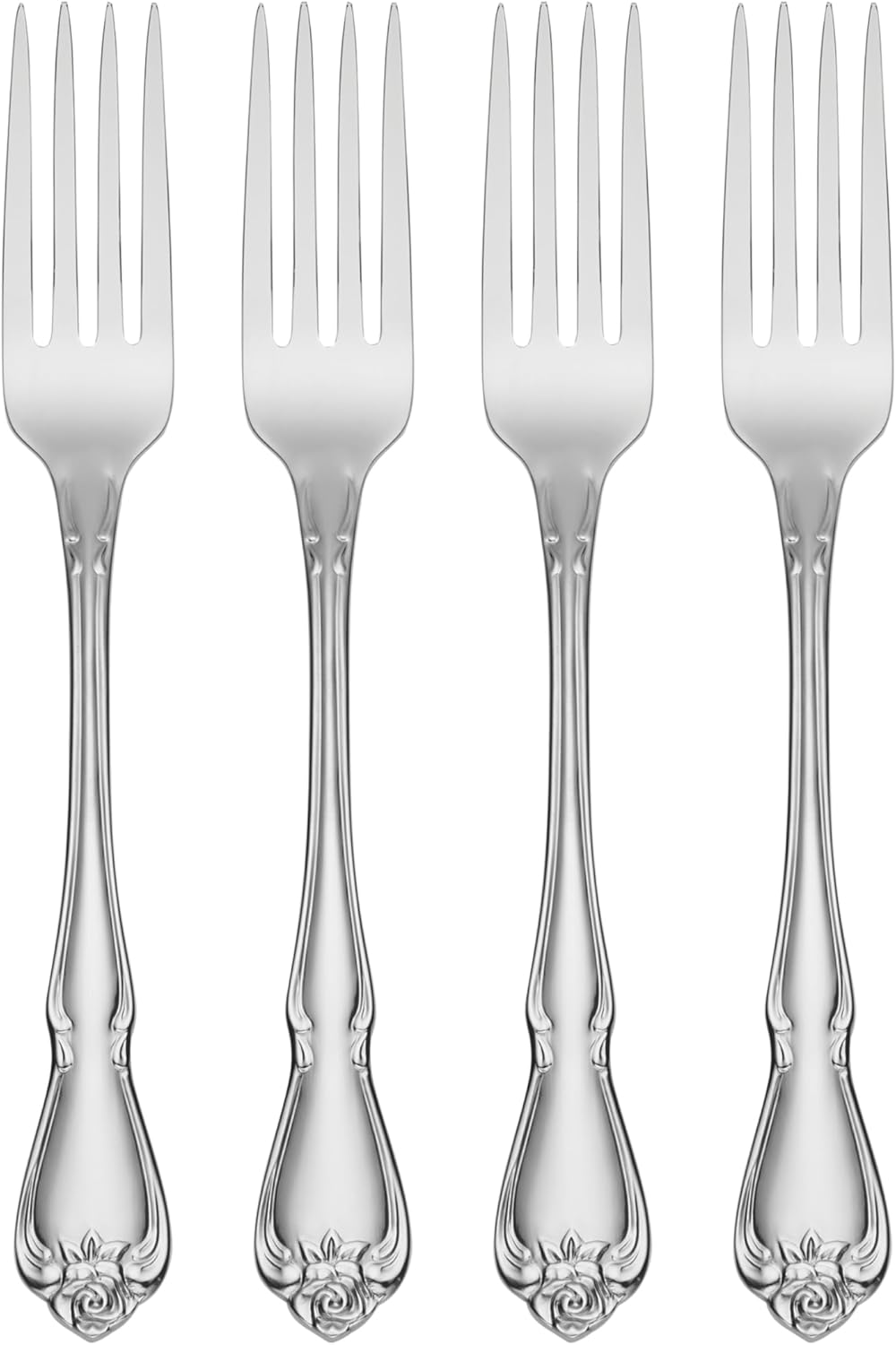 Product image of Oneida True Rose Dinner Forks, silver set of 4
