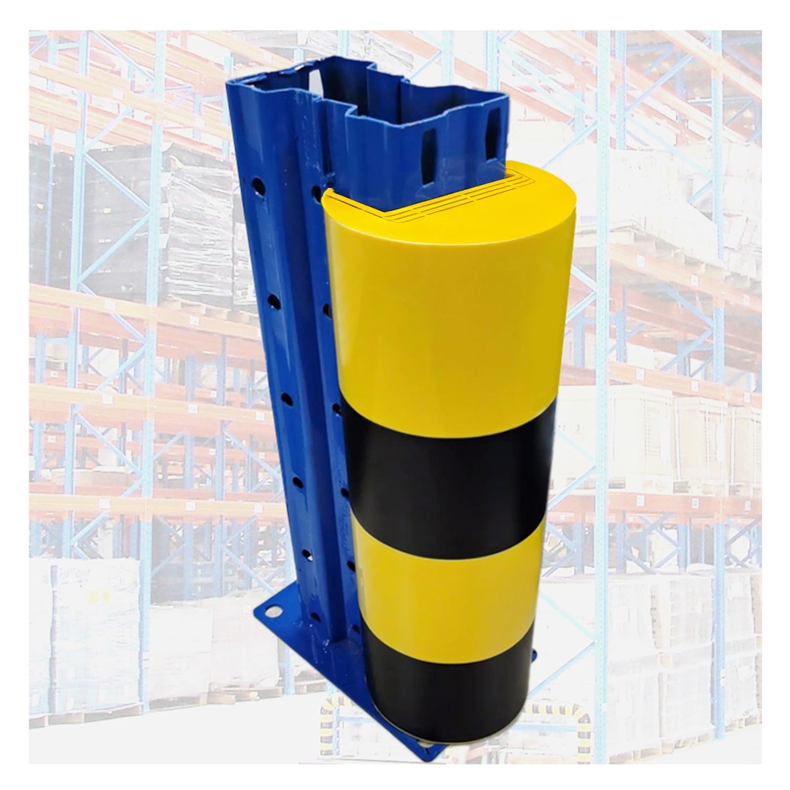 Protectores de postes de palés para estanterías de almacén, solución de seguridad duradera y resistente a los impactos para reducir los daños