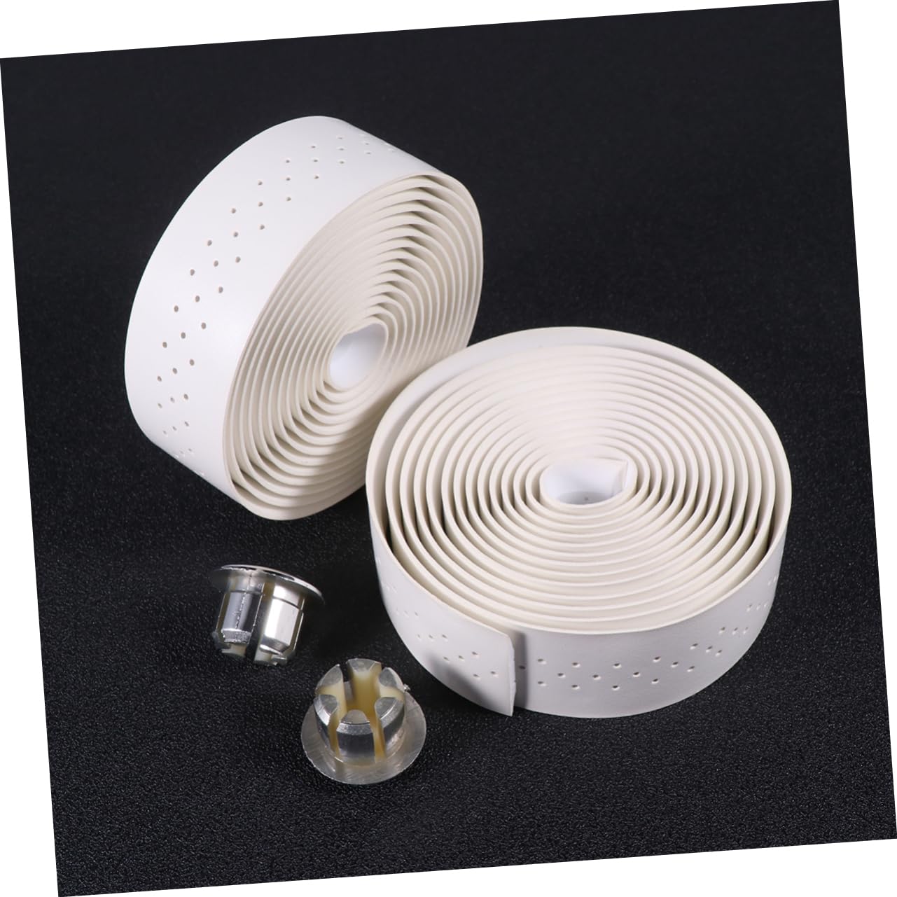Yardwe 3sets Nastro Per Manubrio Pu Pelle Design Antiscivolo Assorbente Di Facile Da Installare Adatto Per Biciclette Da Strada e Mountain Bike Bianco