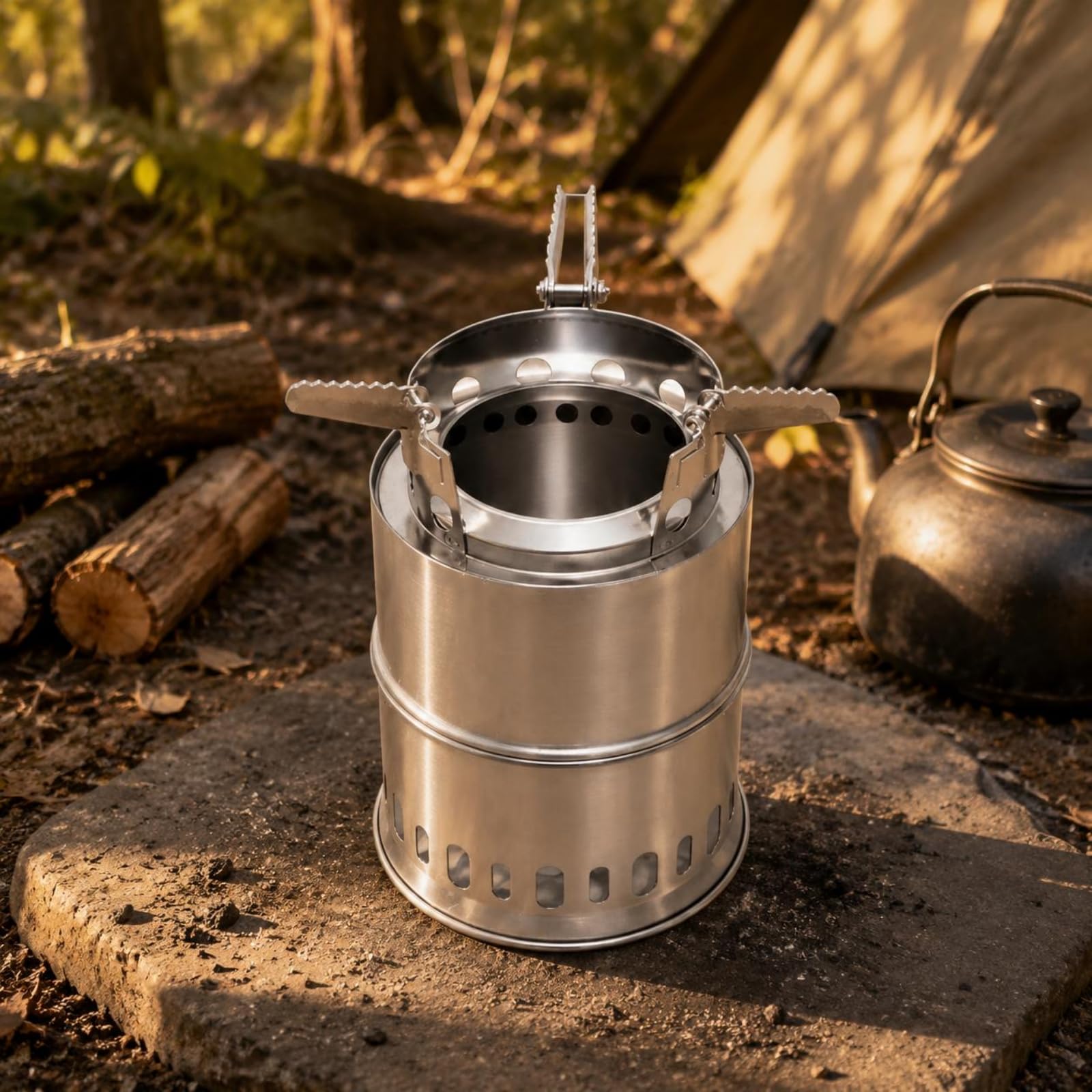 perfeclan Hornillo Plegable para Exteriores Hornillo Estufa Fogón Cocina de Camping de Acero Inoxidable con Diseño Plegable y Transporte Sencillo Apto para