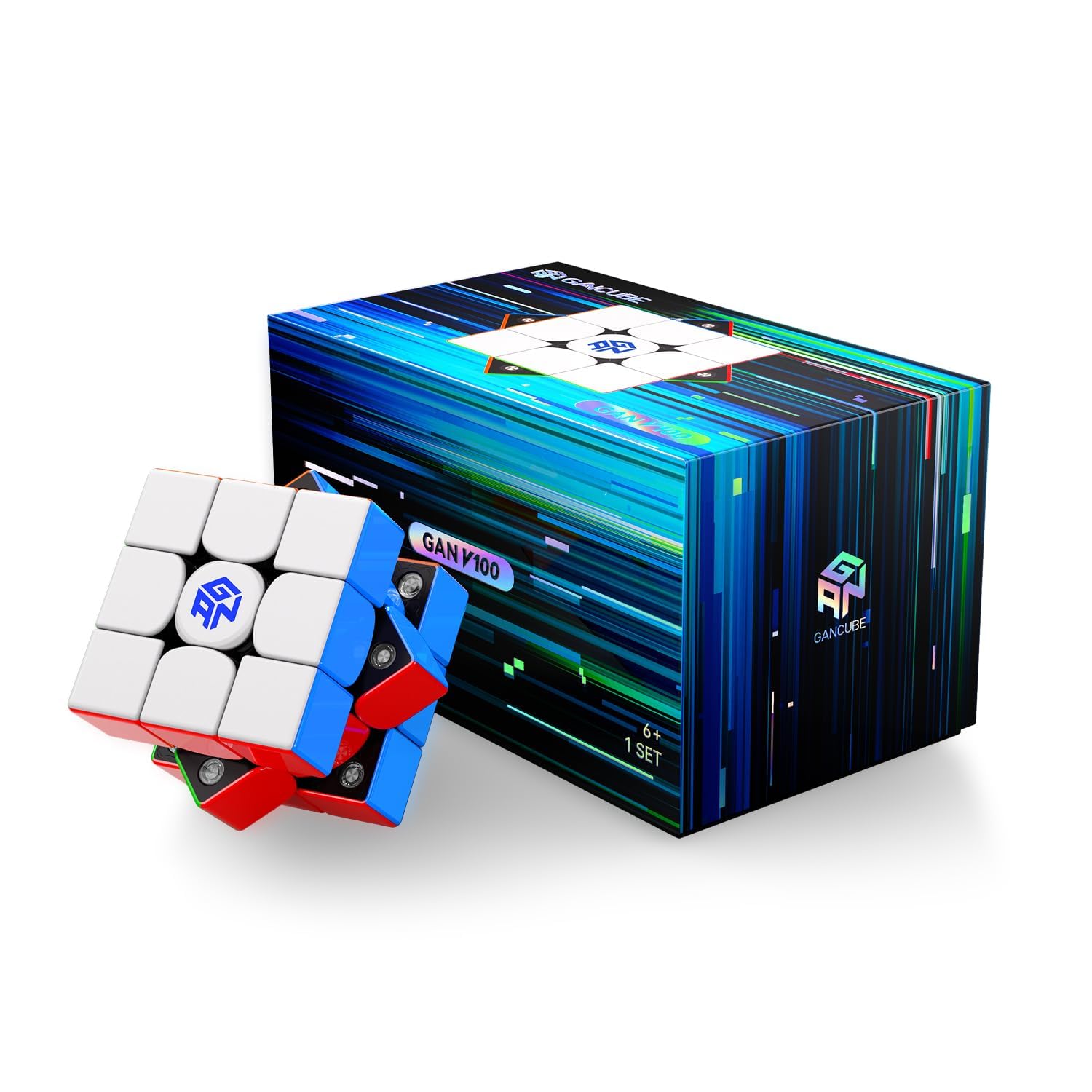 GAN V100 Maglev Speed Cube 3x3 Zauberwürfel Magnetischer Speedcube Denksportaufgabe Puzzle Fidget Toy für Kinder Erwachsene Frosted