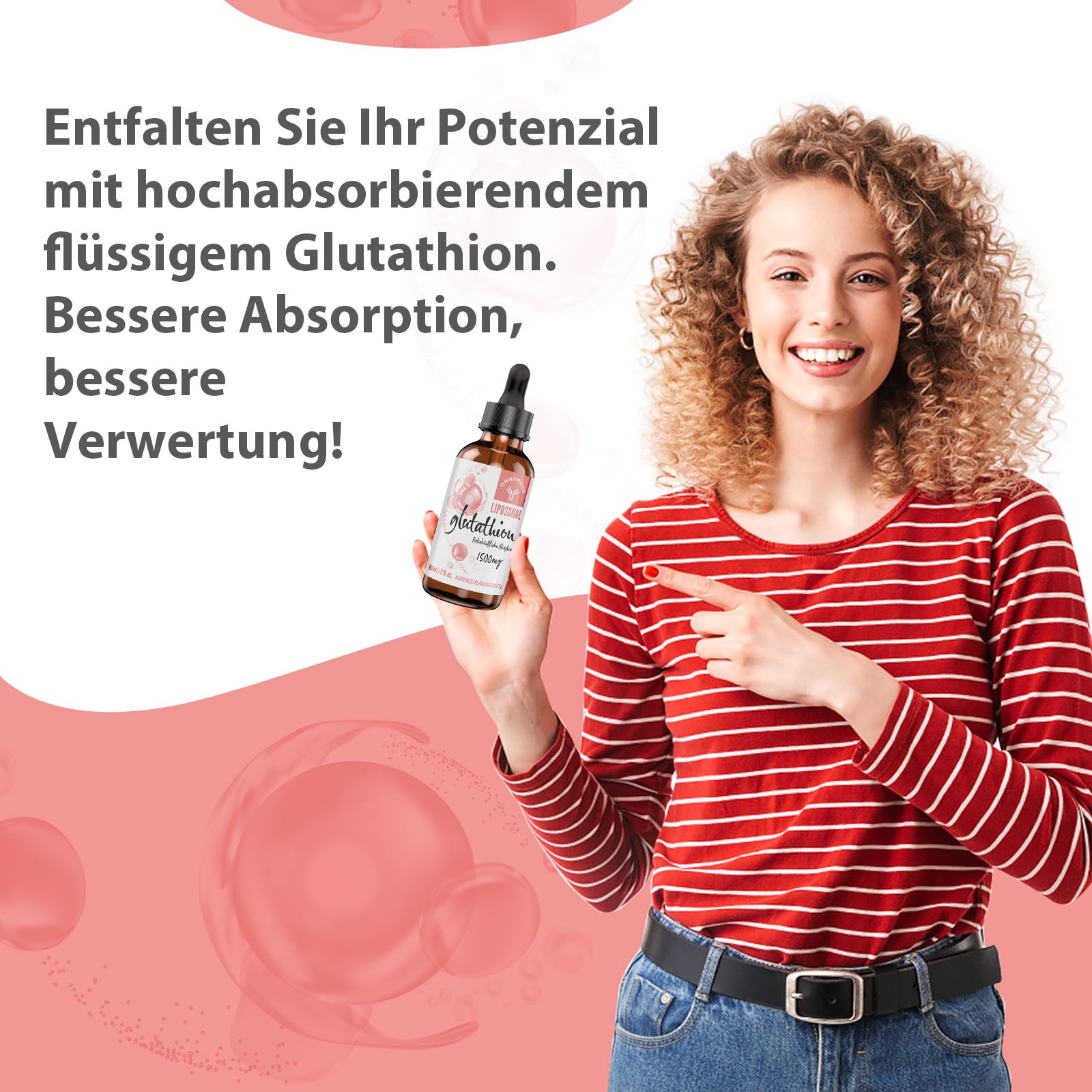 Liposomales Glutathion 1500 mg, glutathion-Flüssigkeit mit Vitamin C, L-Glutathion reduziert (GSH), Vegan, Flüssig 240 ml