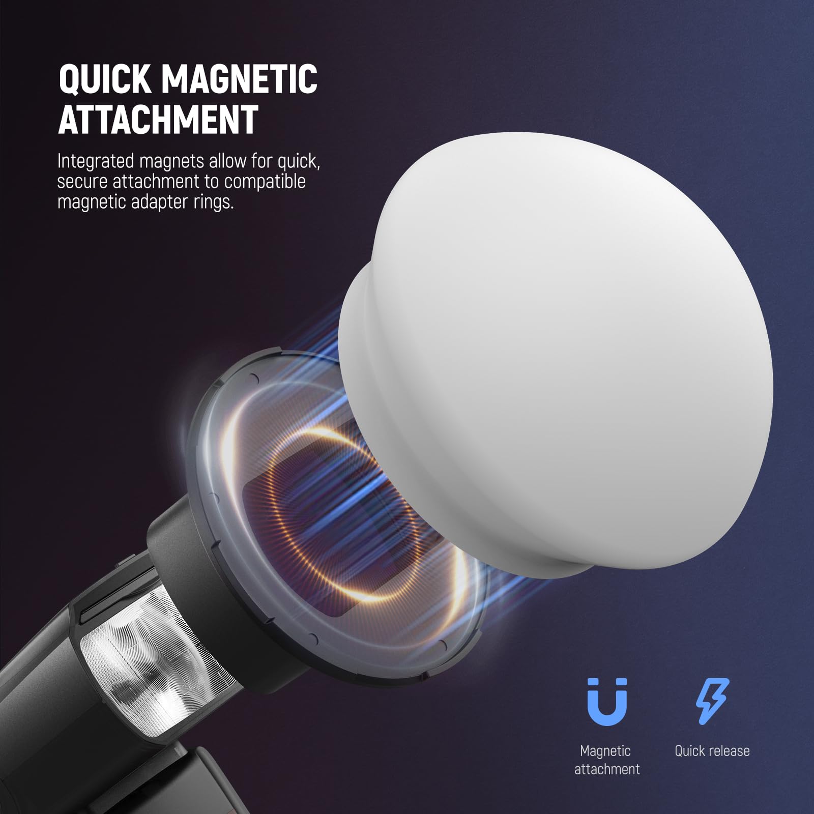 NEEWER Silikonowy dyfuzor błyskowy z dwoma magnetycznymi pierścieniami adapterowymi, modyfikator światła Softbox do NEEWER NW620 NW700 NW760 Z880 Z760 Głowica kwadratowa i Z1 Z2 okrągła głowica