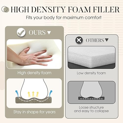 Miniatura 5 de Basic Beyond Cojines para sillas de comedor, paquete de 6, cojines de espuma viscoelástica con lazos y respaldo antideslizante, almohadillas para