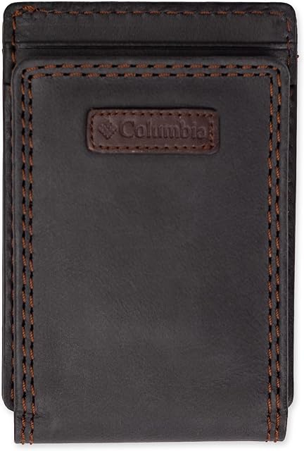 Columbia Logo pour hommes Patch Slim magnétique portefeuille de poche avant, noir, RFID Logo Patch Magnetic Front Pocket Portefeuille