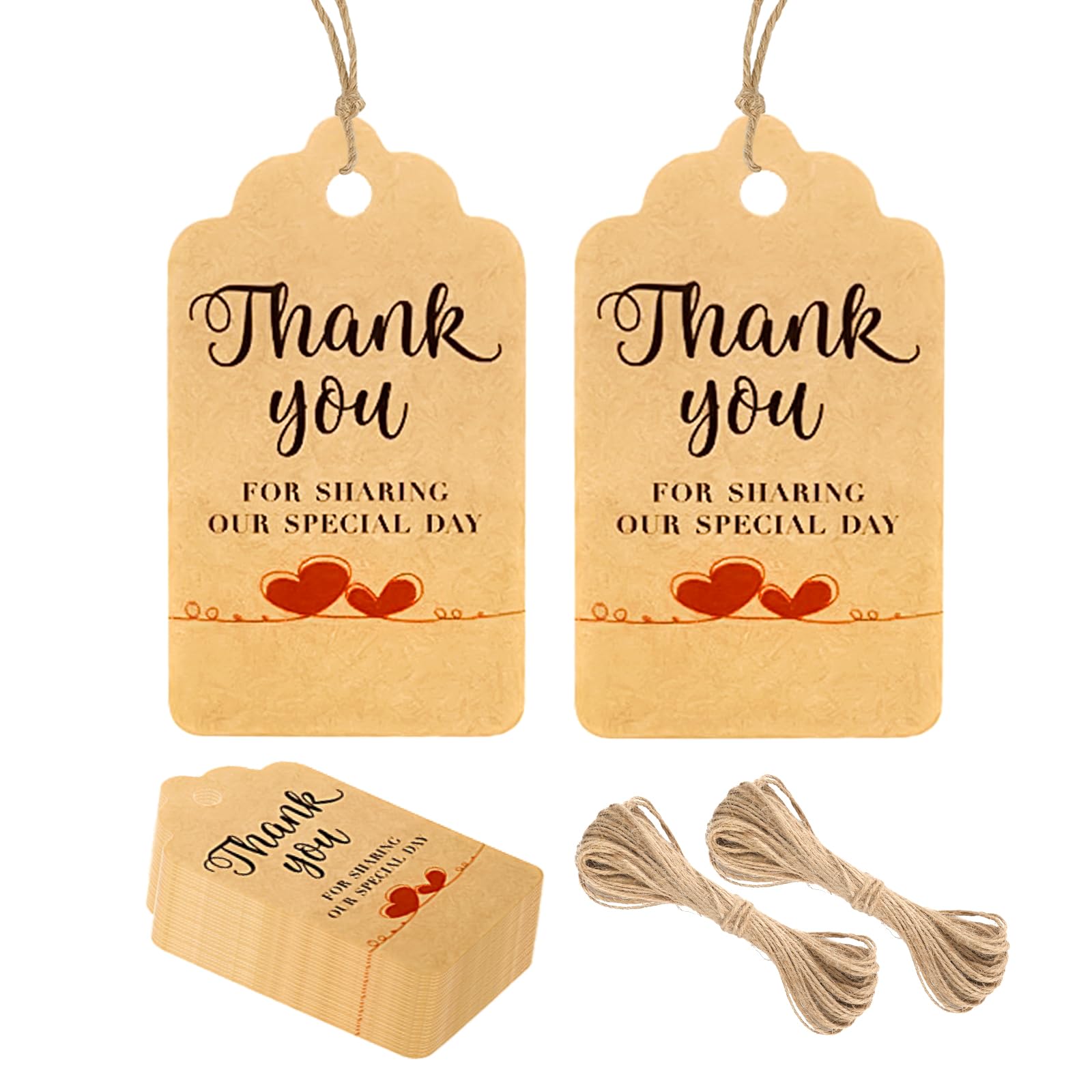 Amazon | G2PLUS サンキュータグ 100個入り ウェディング記念品 タグ