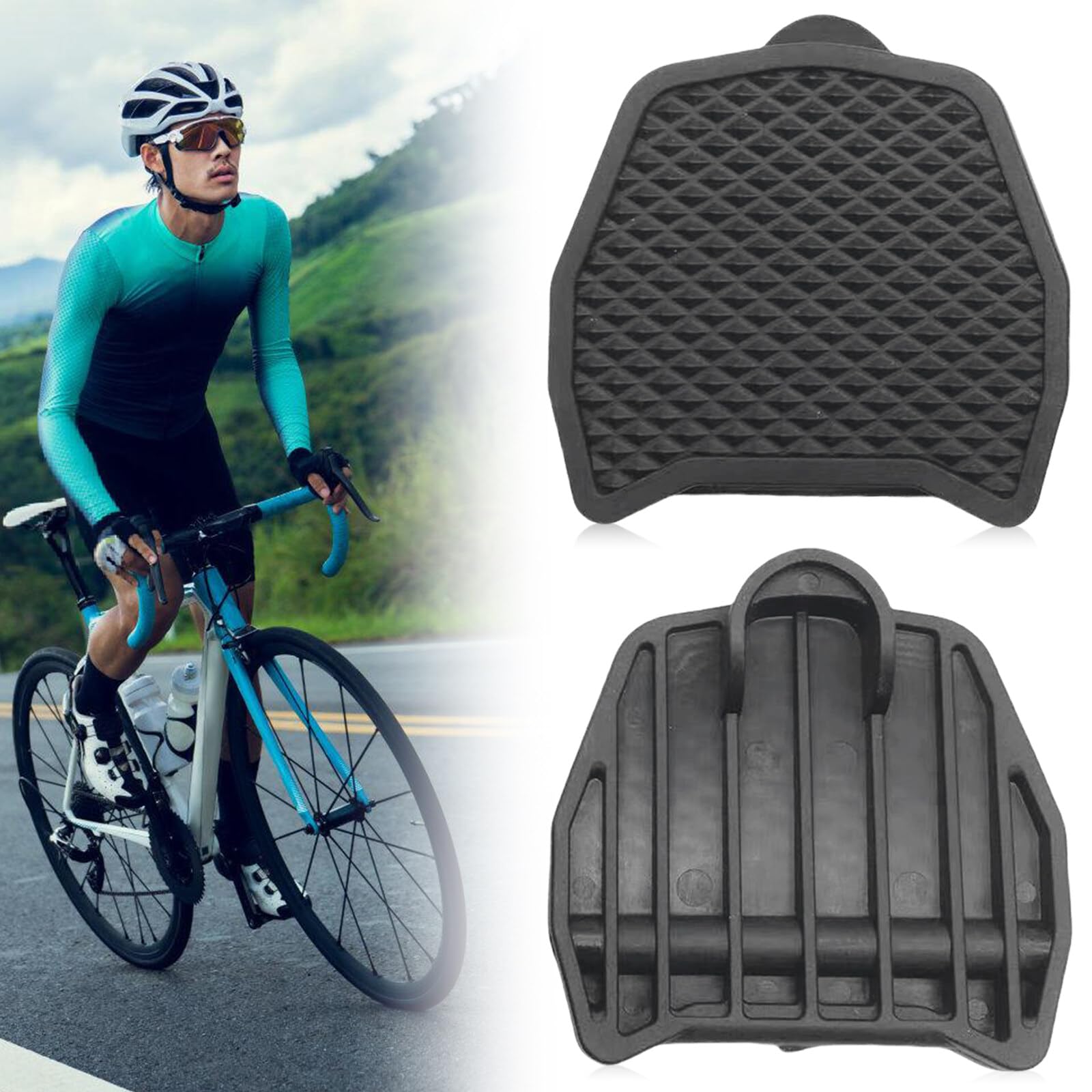 Pack of 10 Pedal Plates, Road Bike Pedal Attachment Adapter Compatible with Shimano SPD-SL, PP Adapter Clipless Pedals, Click Pedals for Grip and Comfortable, Replacement Pedal Converter, Changes