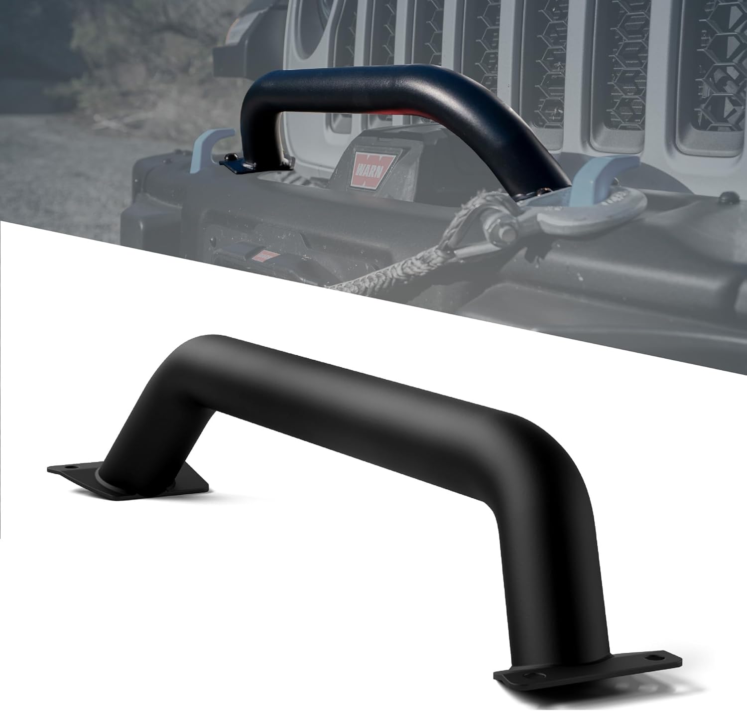 RockTrix Black Front Brush Guard, 3.12 inch Height to Clear Winch, Compatible with 2018+ Jeep Wrangler JL, 2019+ Gladiator JT - Steel Bar Grille Guard for Steel Rubicon Bumper