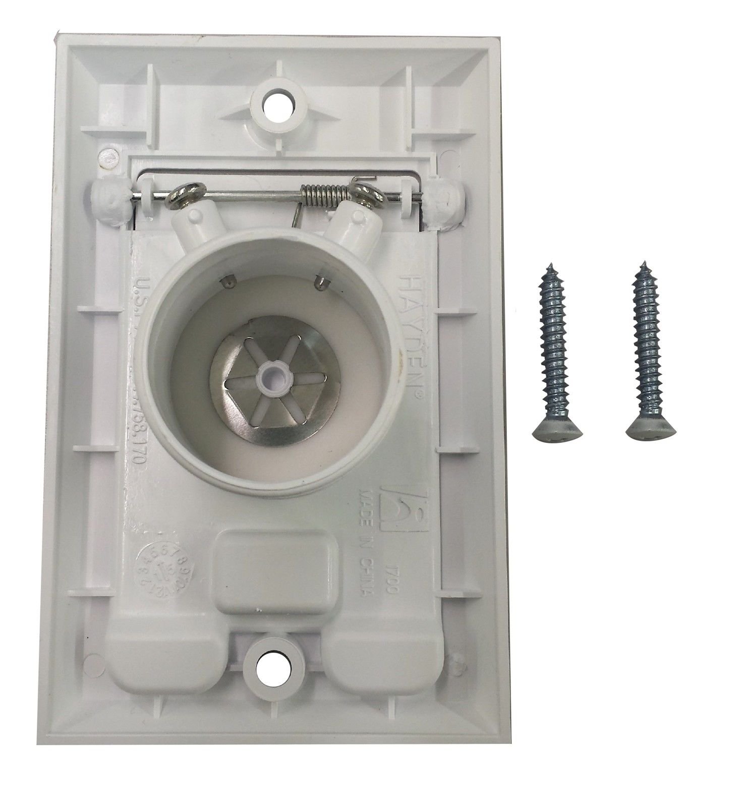 White Standard Central Vacuum Wall Valve Inlet For Built-in