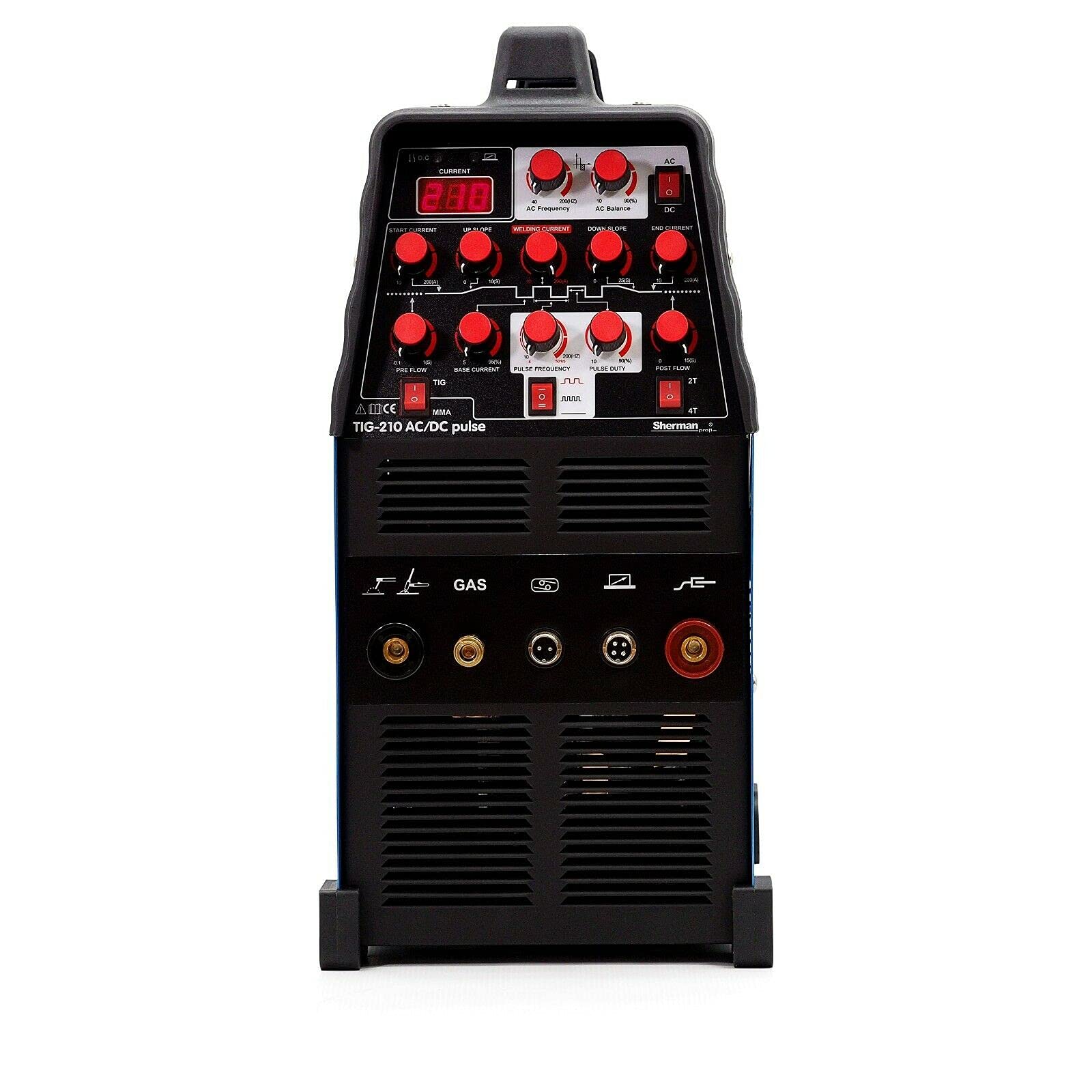 Set Sherman™ TIG 210 AC/DC Pulse WIG/TIG - Soldador Pulse 200 Amp CA/CC de aluminio inoxidable