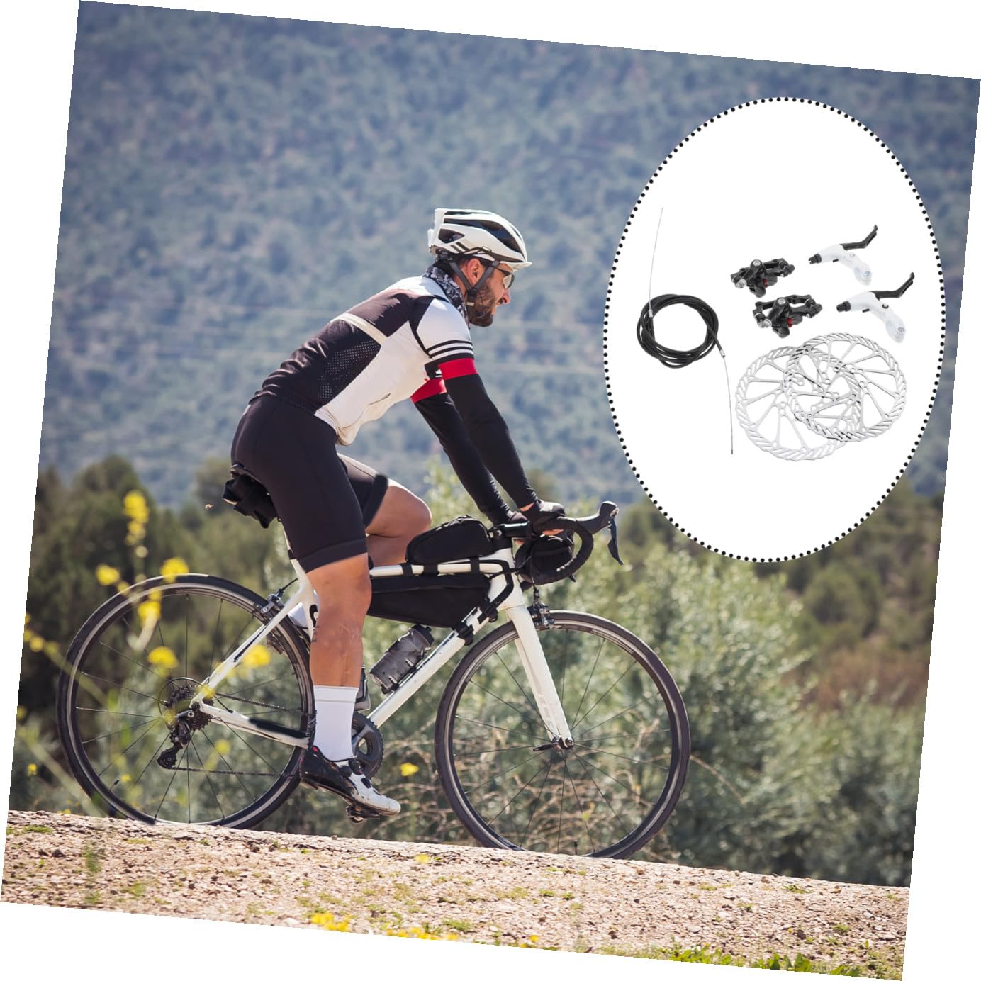 ibasenice Pastiglie Freno Disco per Bici da Strada e Mountain Bike, Design a Foro Cavo e Struttura Multisparone, Set 1 Nero