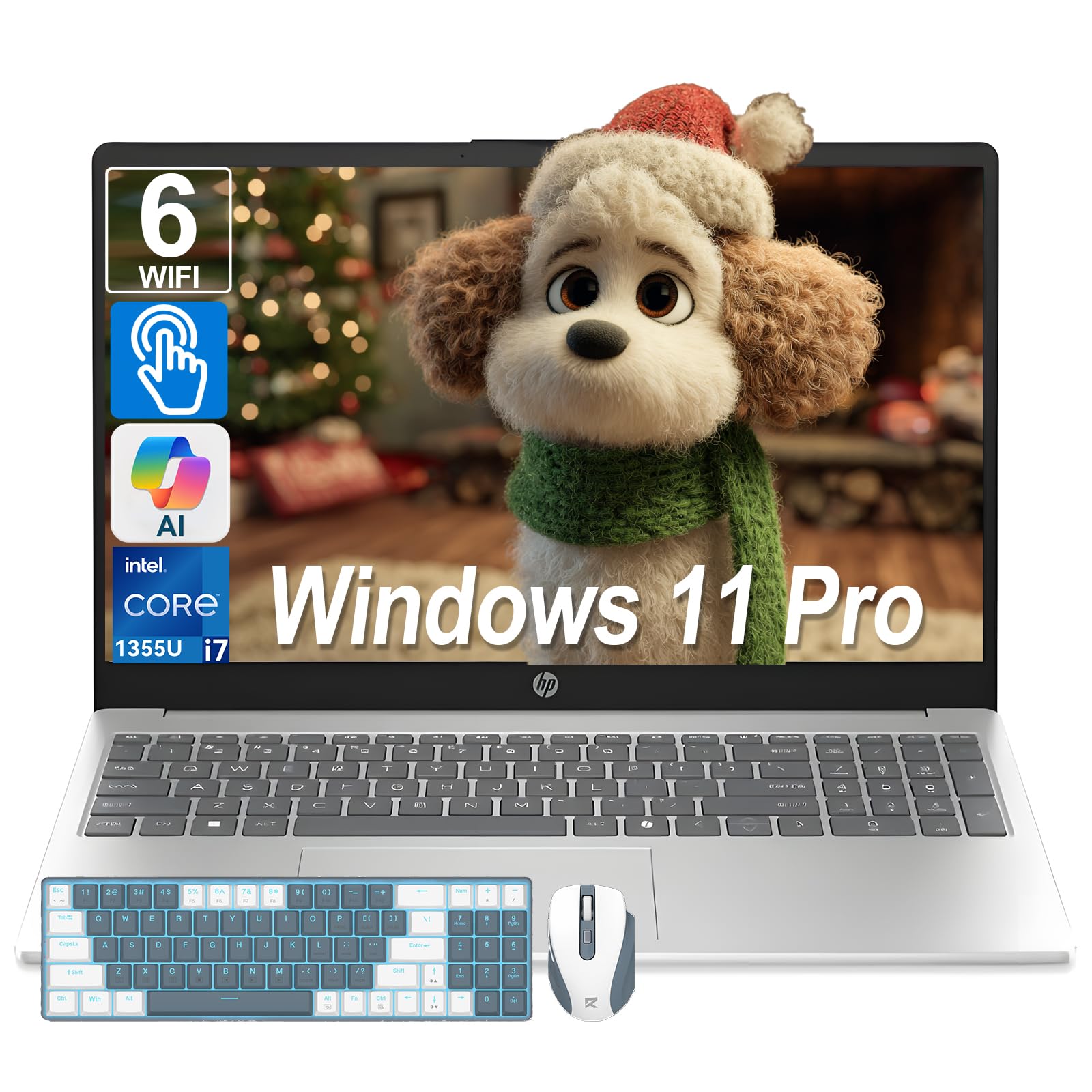 15.6" Touchscreen Laptop for Business & Student, Intel Core i7-1355U(Up to 5.0GHz), 64GB RAM, 2TB SSD, IPS FHD Display, Windows 11 Pro, Copilot AI, w/Accessories