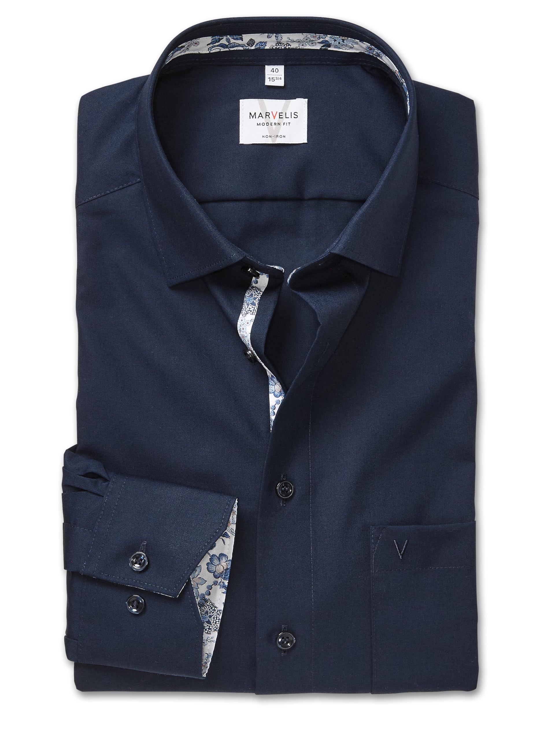 Marvelis Herren Businesshemd Langarm 720184,Einfarbig,Modern Fit,New Kent