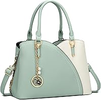 Vista 13 de KKXIU Monederos y bolsos de mano con triple compartimento para mujer, bolso de mano con asa superior 5-verde