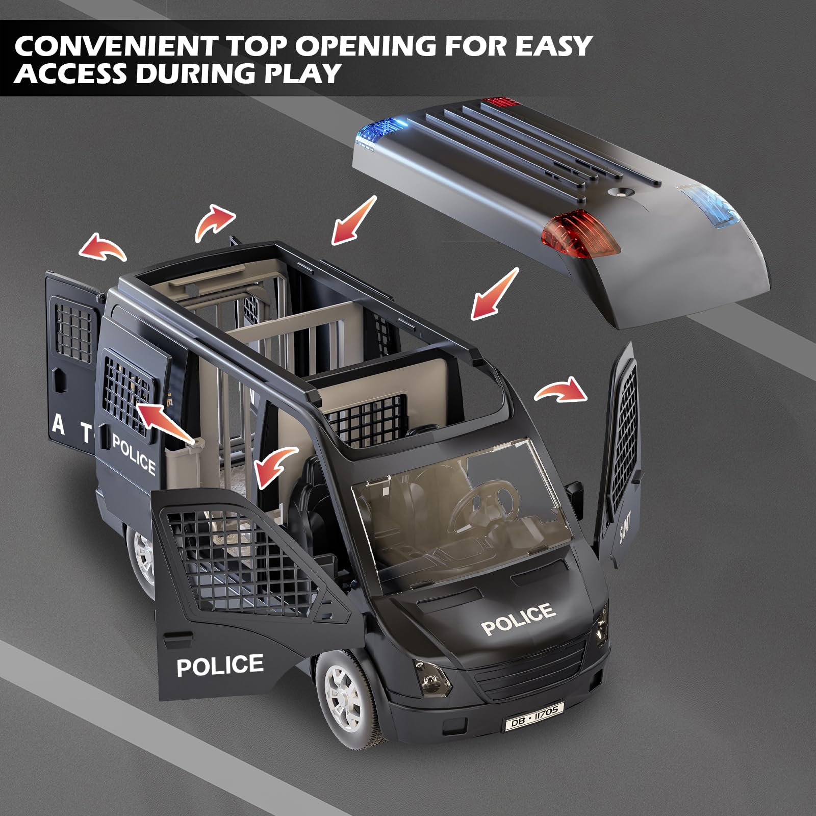 Macchinina Polizia Speed Zone Con Cazzuola | Giocattolo Assortito Per Bambini 3+ | Modellino Auto Polizia