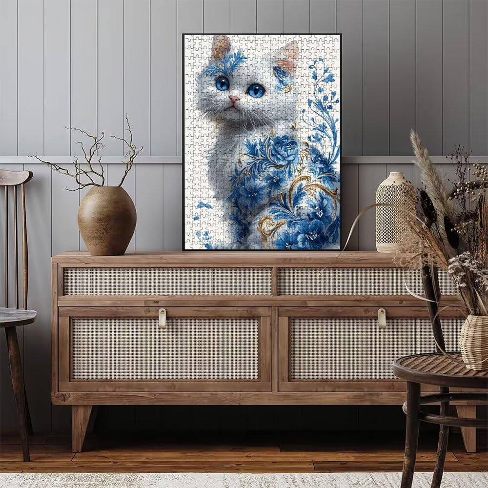 SchöNe Katze Puzzle 2000 Teile, Klassische Puzzles, Geschicklichkeitsspiel Puzzle für Erwachsene, Puzzlespiele für Die Ganze Familie, Mit Schöner Verpackung, Dekoration Puzzles DX0YL3-684