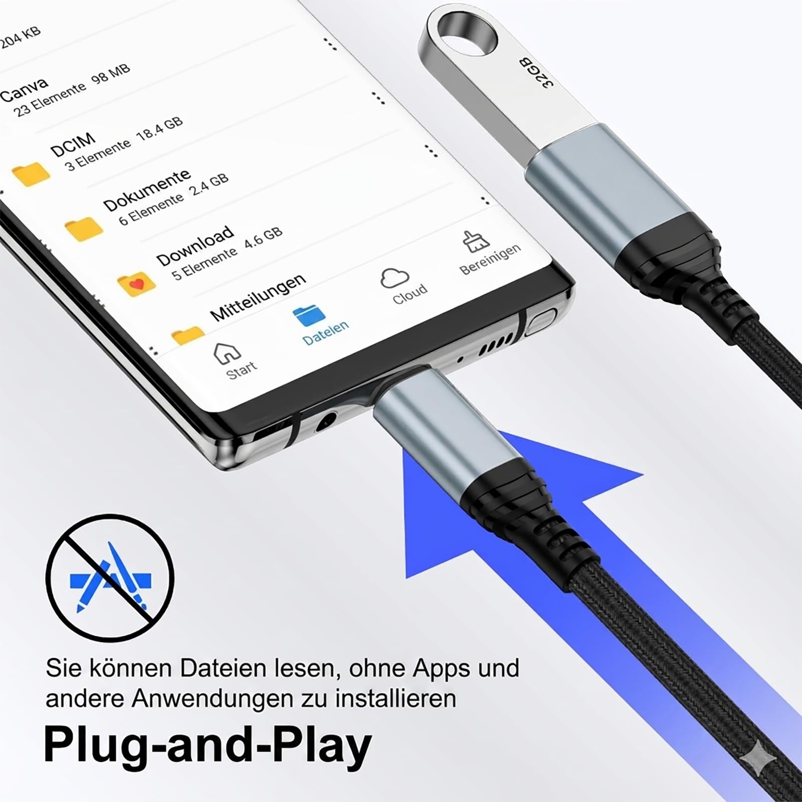 Adapter USB C na USB [2 sztuki] OTG typ C na USB 3.0, adapter USB C, kabel OTG