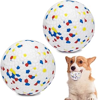 2PCS 3.15" Dog Balls for Aggressive Chewers, Indestructible Dog Toys, Puppy Chew Toys for Teething, Durable Dog Chew Toy, Tough Dog Toys for Large Medium Small Dog, Dog Water Toy, Dog Fetch Ball