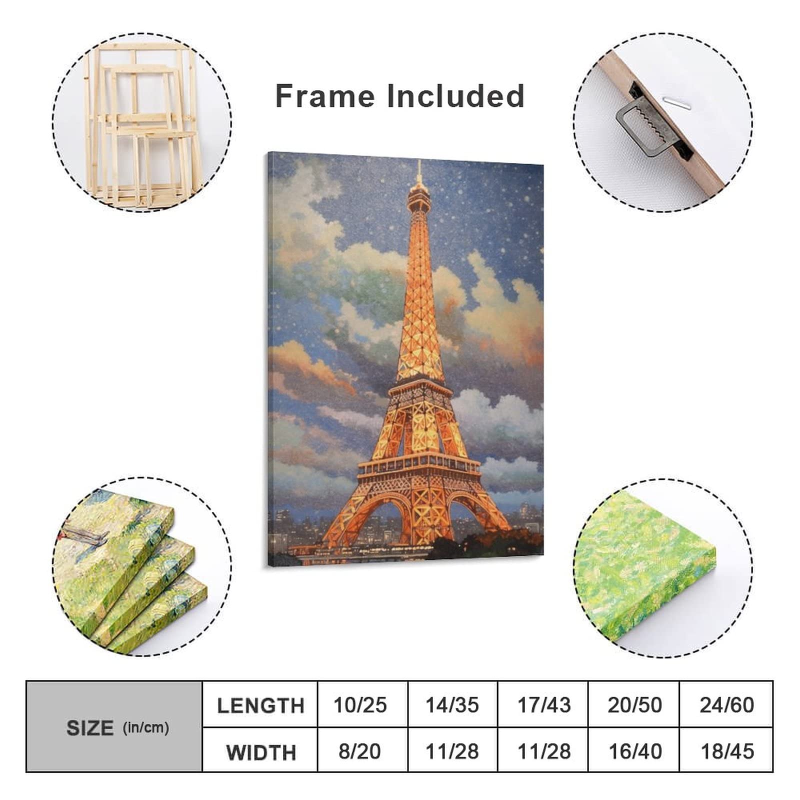 Amazon.co.jp: 絵画 パリ エッフェル塔インテリア 絵画 レトロな