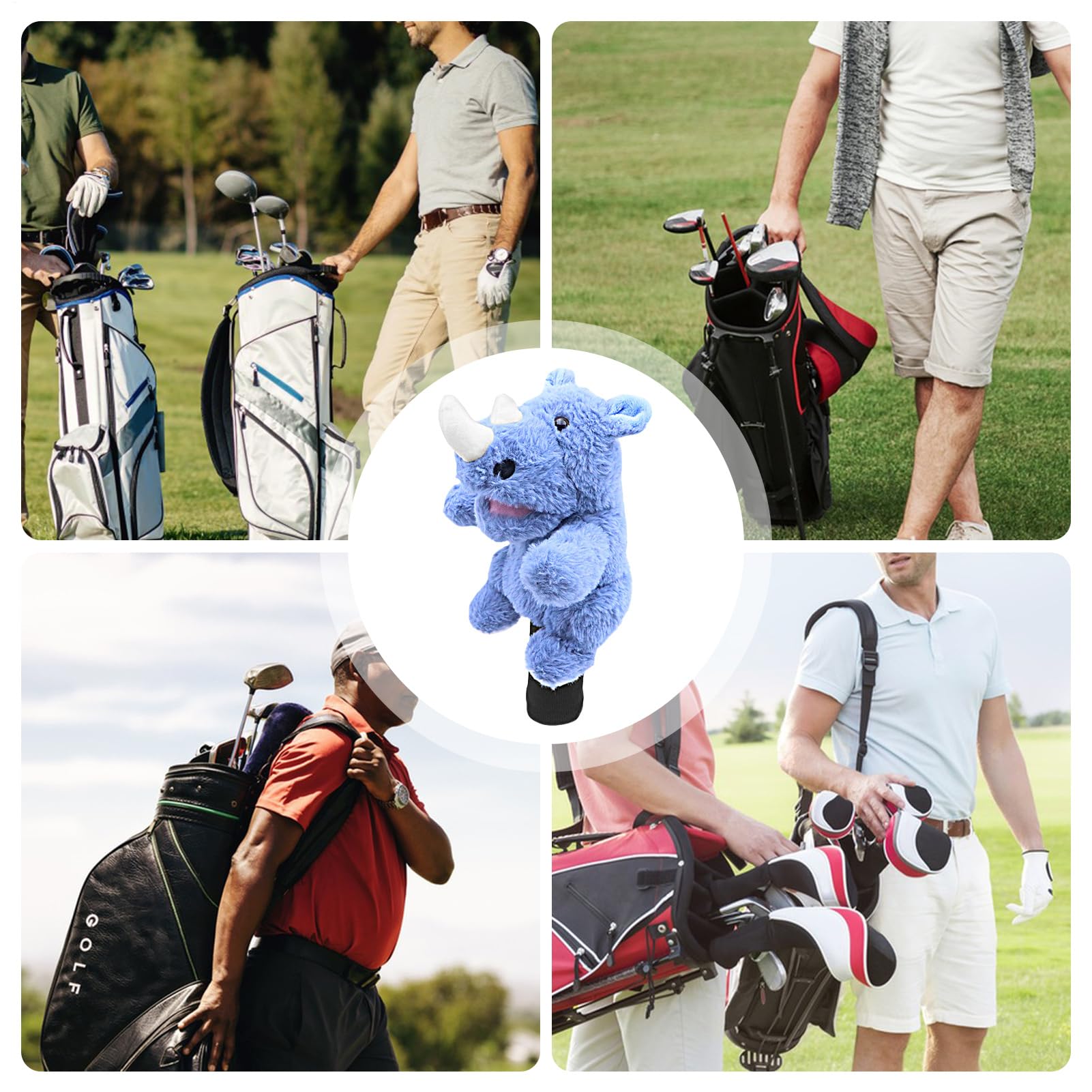 Capuchons en Peluche Golf – Housse Animaux Cartoon, Protège-Bois Coloré | Revêtement Rempli Doux Sécurise Clubs Driver Lors De Matchs Extérieurs, Ambiance Décontractée, Cadeau Rigolo Joueur