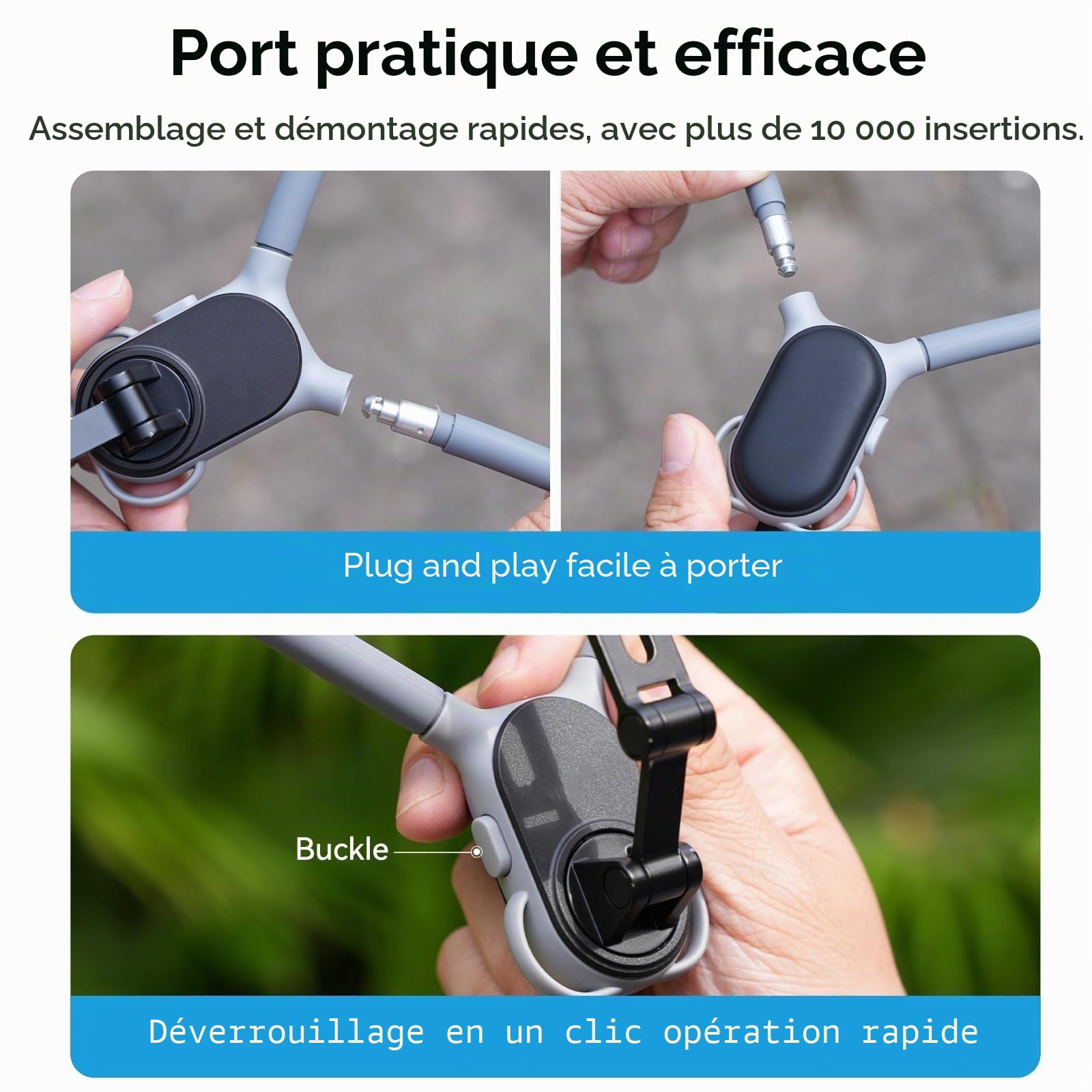 Support de Téléphone pour Le Cou, Support Cou POV/Vlog pour Téléphone avec Clip Téléphone, Support de Téléphone Mains Libres pour Le Cou pour iPhone Samsung et Tous Les Téléphones