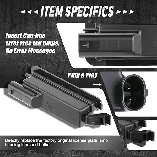 Miniatura 4 de NVL-LPL-023 - Luces LED para placa de matrícula compatibles con Dodge Charger 2015-2022  Challenger 2015-2020, 1 unidad