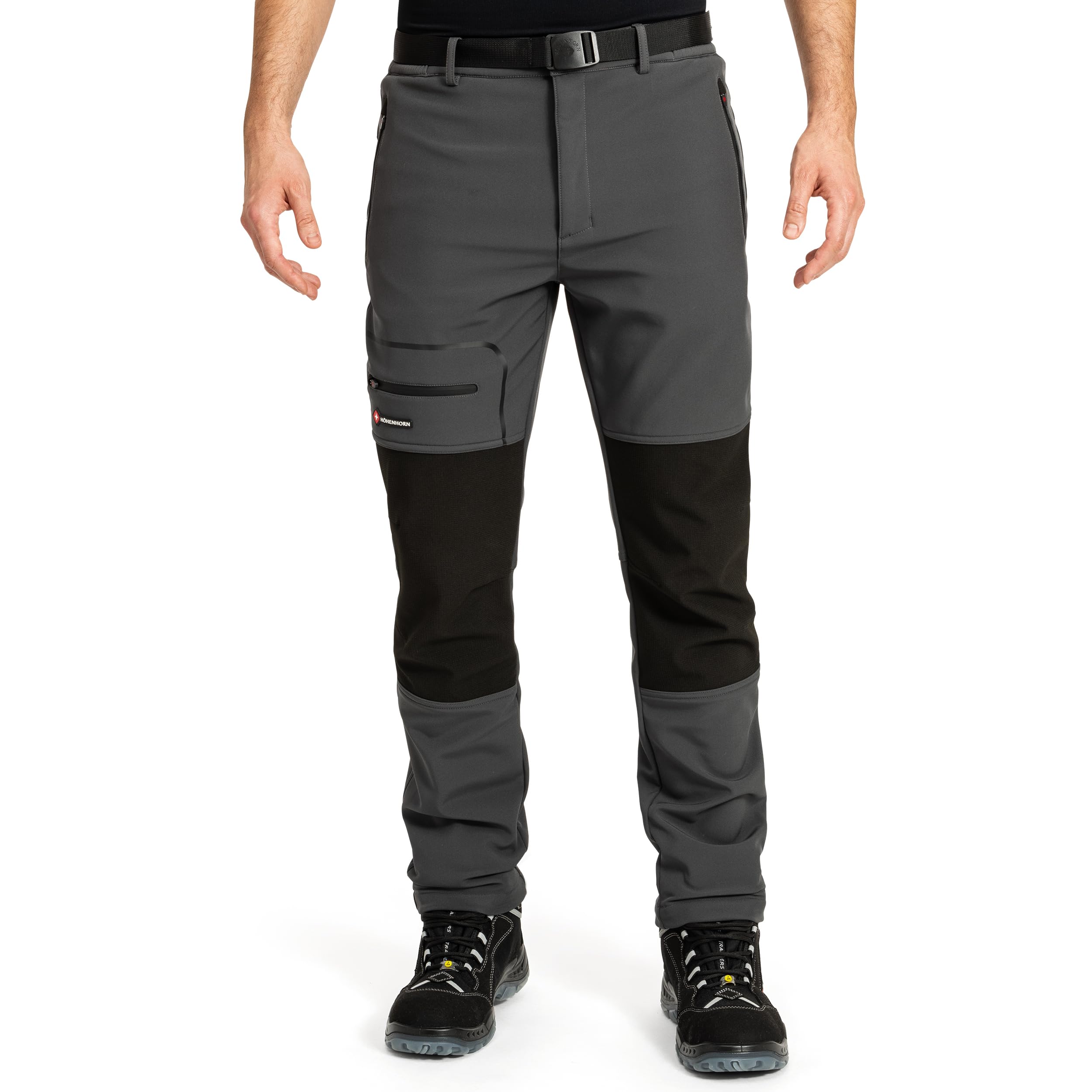 Höhenhorn Men's Gray Trekmaster Softshell Hiking Trousers, Winter Outdoor Trousers, Lined Snowboard Trousers, L