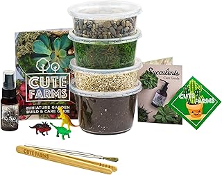 Cute Farms Terrarium Starter Kit | Moss, Vermiculite, Soil, Pebbles, Pla...