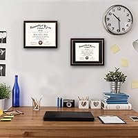 Vista 7 de GraduationMall - Marco para certificado, diploma y documentos con cristal real, aspecto de madera profesional y cuentas doradas, color caoba