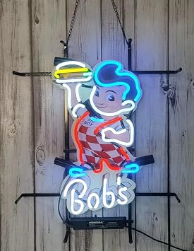 Neon Signs for Wall Decor Compatible For Bobs Big Boy Restaurant Burger Sign Light Lamp With Hd Vivid Printing Tech Artwork Neon Glass Tubing 20 * 24 Inches