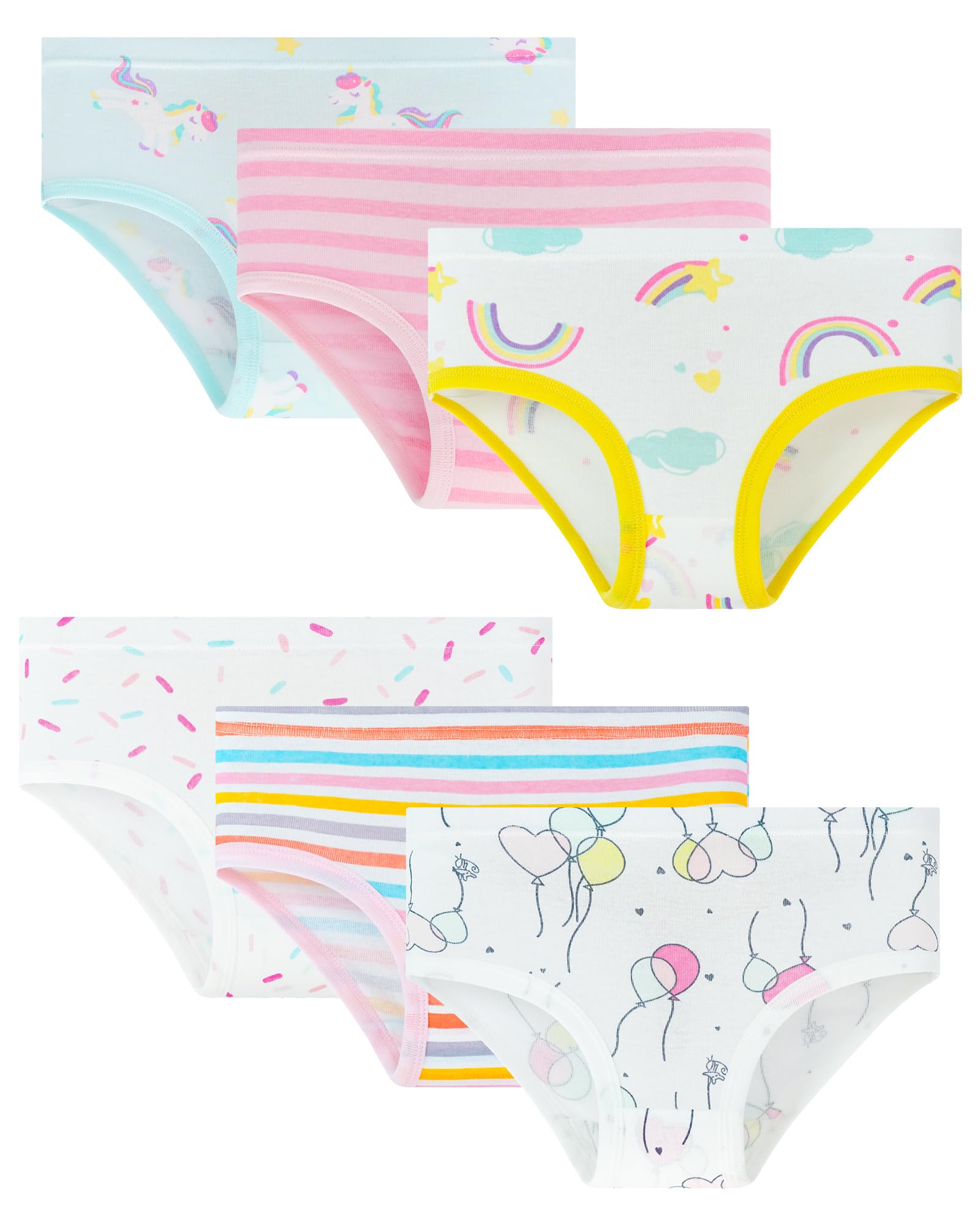 ARERWA Mädchen Unterhosen Kinder Unterwäsche Pantys Baumwolle Bequeme Slips Briefs Höschen Baby-Mädchen 6er Pack （2-8 Jahre）