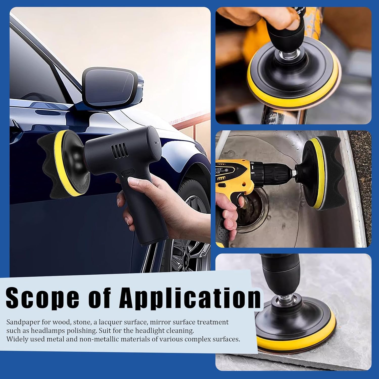 Glarks 31Pcs Car Headlight Restoration Kit, 3in Purple Silicon Carbide Sanding Discs & Buffing Sponge Pad Set with Disc Pad Holder for Cars, Trucks, SUVs