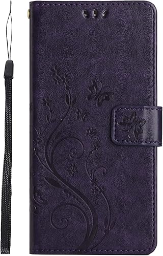 Miniatura 3 de Funda tipo cartera diseñada para Google Pixel 6A, diseño de flores de mariposa pintada para mujer, funda con función atril y soporte para tarjetas