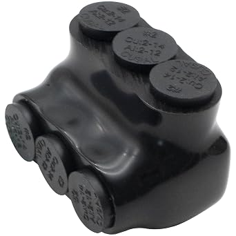 2-14AWG Wire Range Black Insulated in-Line Splice Connector 1.91L x 1.44W x 1.22H, Insulated Cable Connectors and Insulated Splice Connector 1pcs