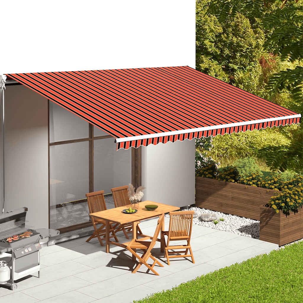 Leasha Toile de Rechange Store Banne avec Lambrequin, Toile Tissu de Remplacement pour Auvent 580x345 cm Orange et Marron