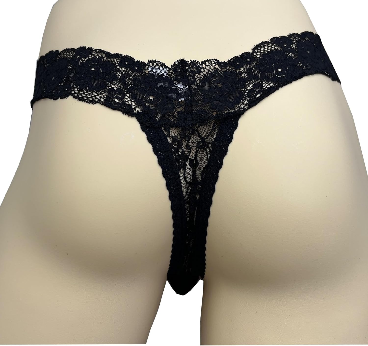 Mens Sissy Thong Underwear Panties Lingerie, Sexy Feminine Lace Clothes for Girly Femboy Male Cross-dressers