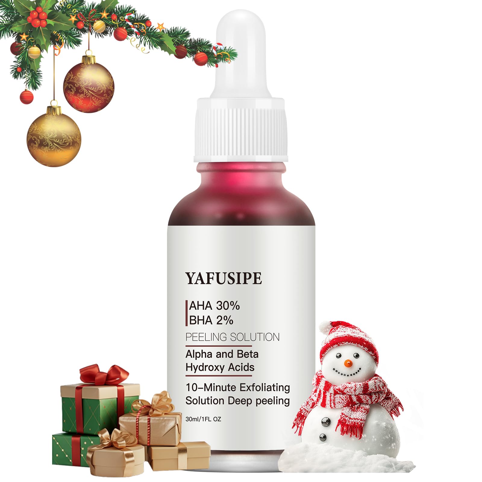 AHA 30% + BHA 2% Peeling Solution Exfoliating Chemical Skin Peel for Face at Home Facial Mask Red Peeling BHA Liquid Exfoliant Acid Peels Salicylic Acid Exfoliators Acid Peel for Face 1Floz