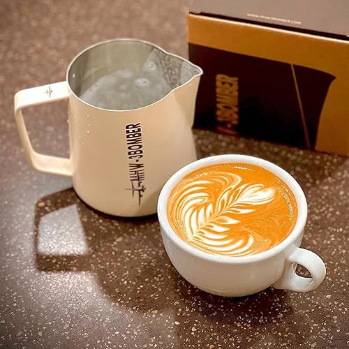 Miniatura 7 de MHW-3BOMBER Jarra para cocinar al vapor con leche de acero inoxidable, para café con leche, capuchino, café con leche, taza barista, 20 onzas