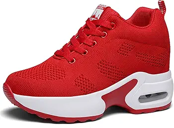 Zapatillas Deportivas Cuña para Mujer Transpirables Zapatos Wedge Sneakers Tacón Cuña 8CM