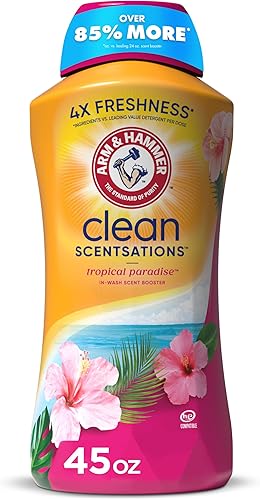 ARM & HAMMER Clean Scentsations - Potenciador de aroma en lavado, aroma tropical paradisíaco, 45 onzas
