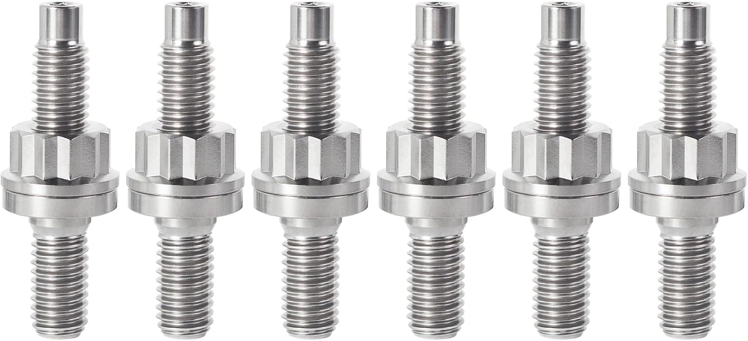 Exhaust Manifold Bolt M8/M10 Intake Or Exhaust Kit Pipe Titanium Screw With Nut Washer For Cars Motorcycles(6pcs Titanium,PITCH 1.25MM_M10X45MM)