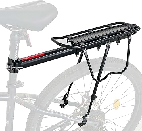 Portabicicletas trasero para bicicleta, soporte trasero de aleación de aluminio para la parte trasera del portabicicletas con liberación rápida para